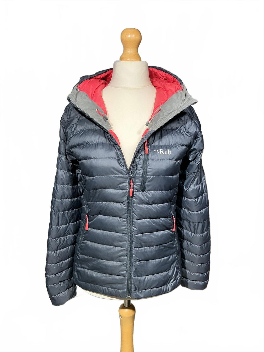 Rab Women's Insulated Hooded Jacket - Grey with Red Lining