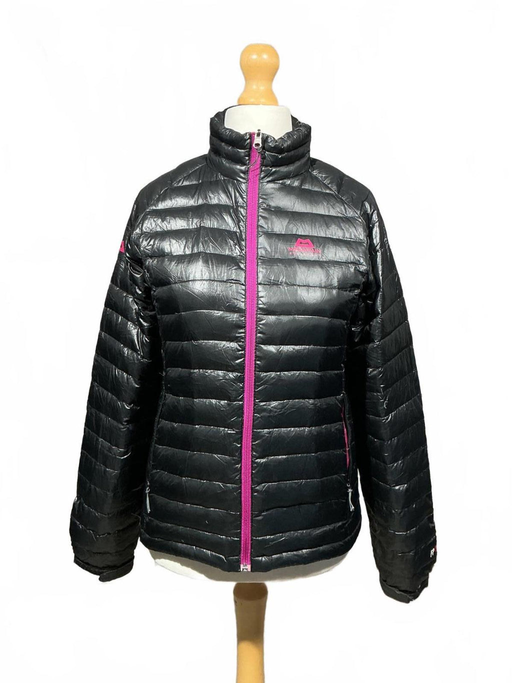 Mountain Equipment Women's Black Puffer Jacket with Pink Zipper