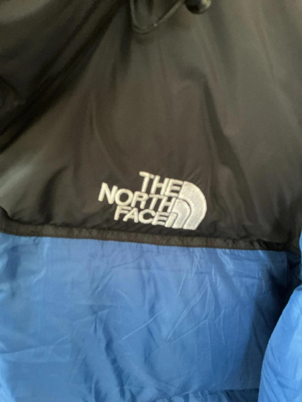 The North Face Men's Blue and Black Down Puffer Jacket