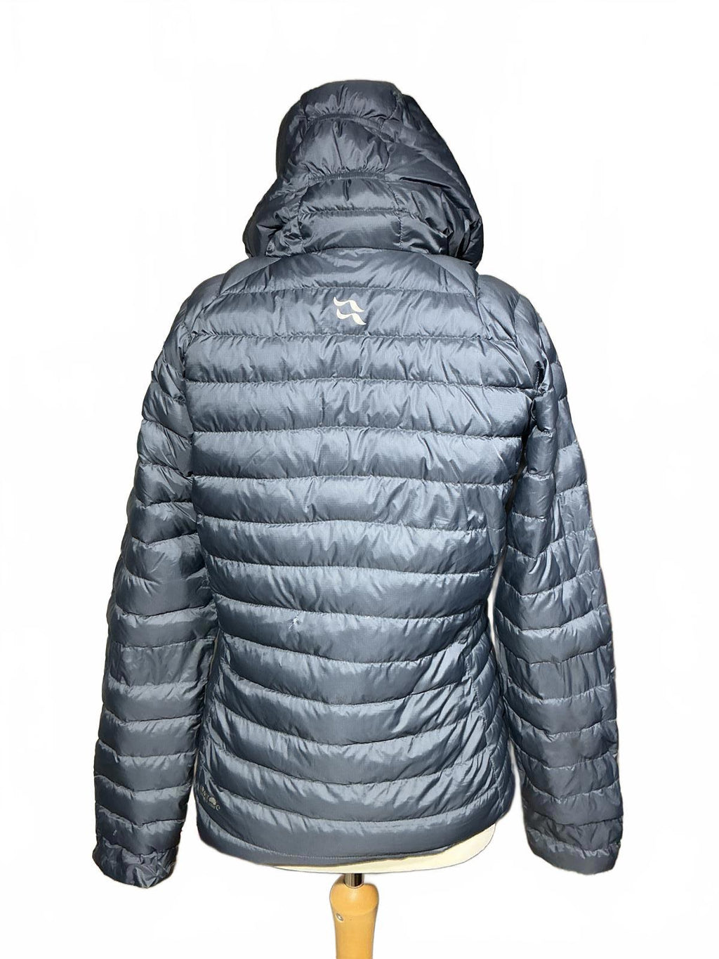 Rab Women's Puffer Grey and Pink Padded Hooded Jacket