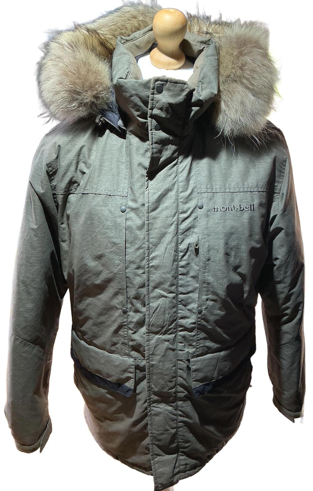 Mont bell Insulated Men's Hooded Down Parka Jacket in Gray
