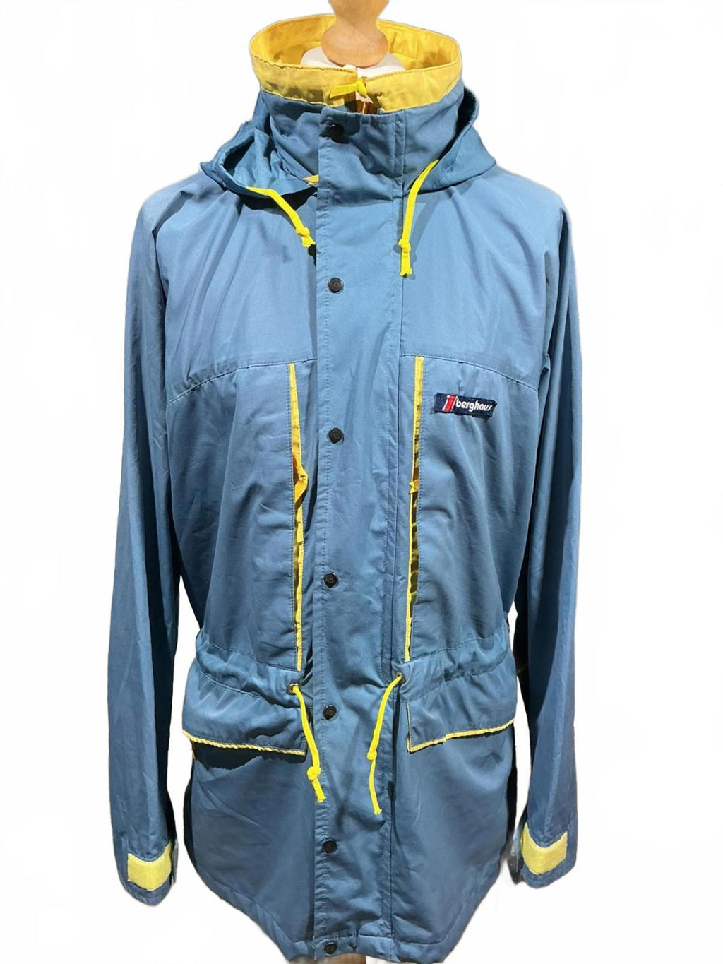 Berghaus Vintage Blue and Yellow Hooded Gemini Jacket Size XLarge
