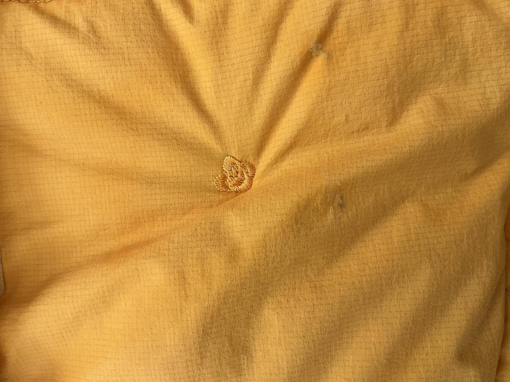 The North Face ladies Yellow and Brown Puffer Jacket with Hood