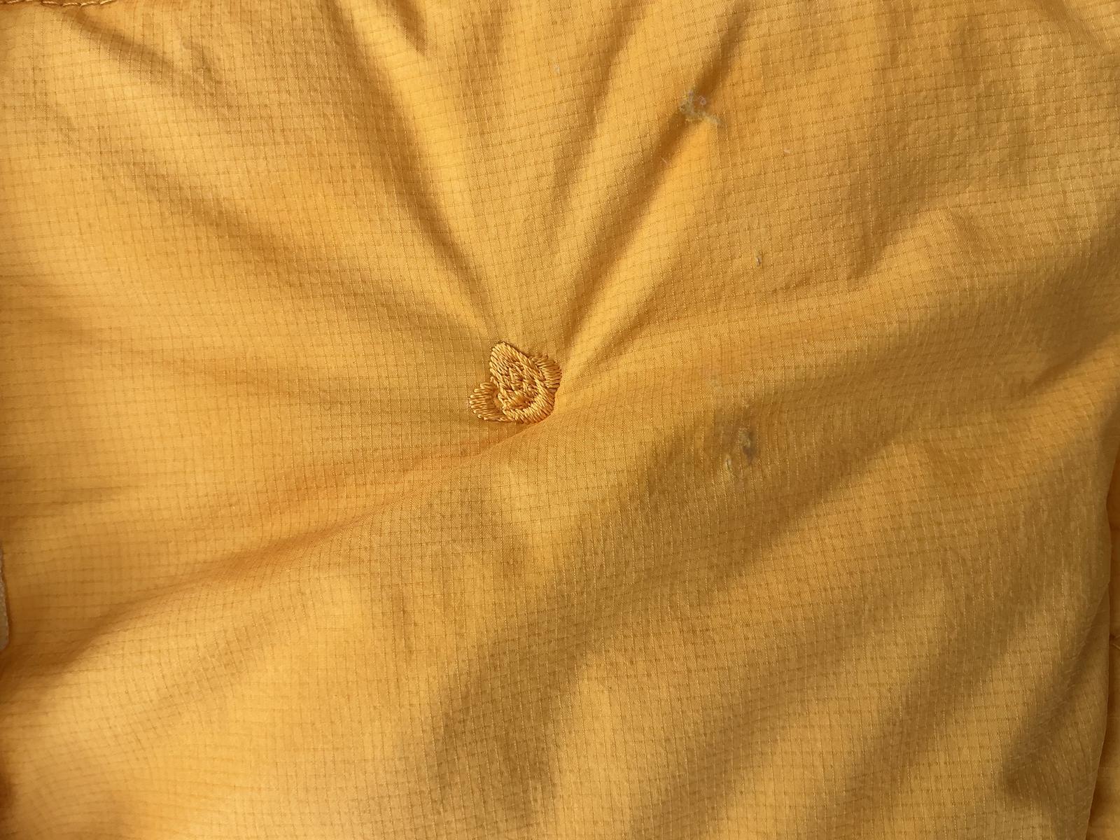 The North Face ladies Yellow and Brown Puffer Jacket with Hood