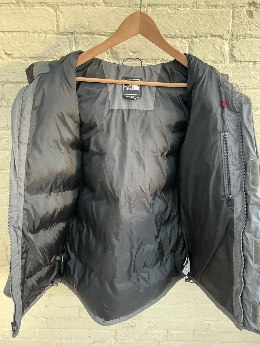 The North Face Men's Grey Puffer 800pro Jacket with Faux Fur Hood