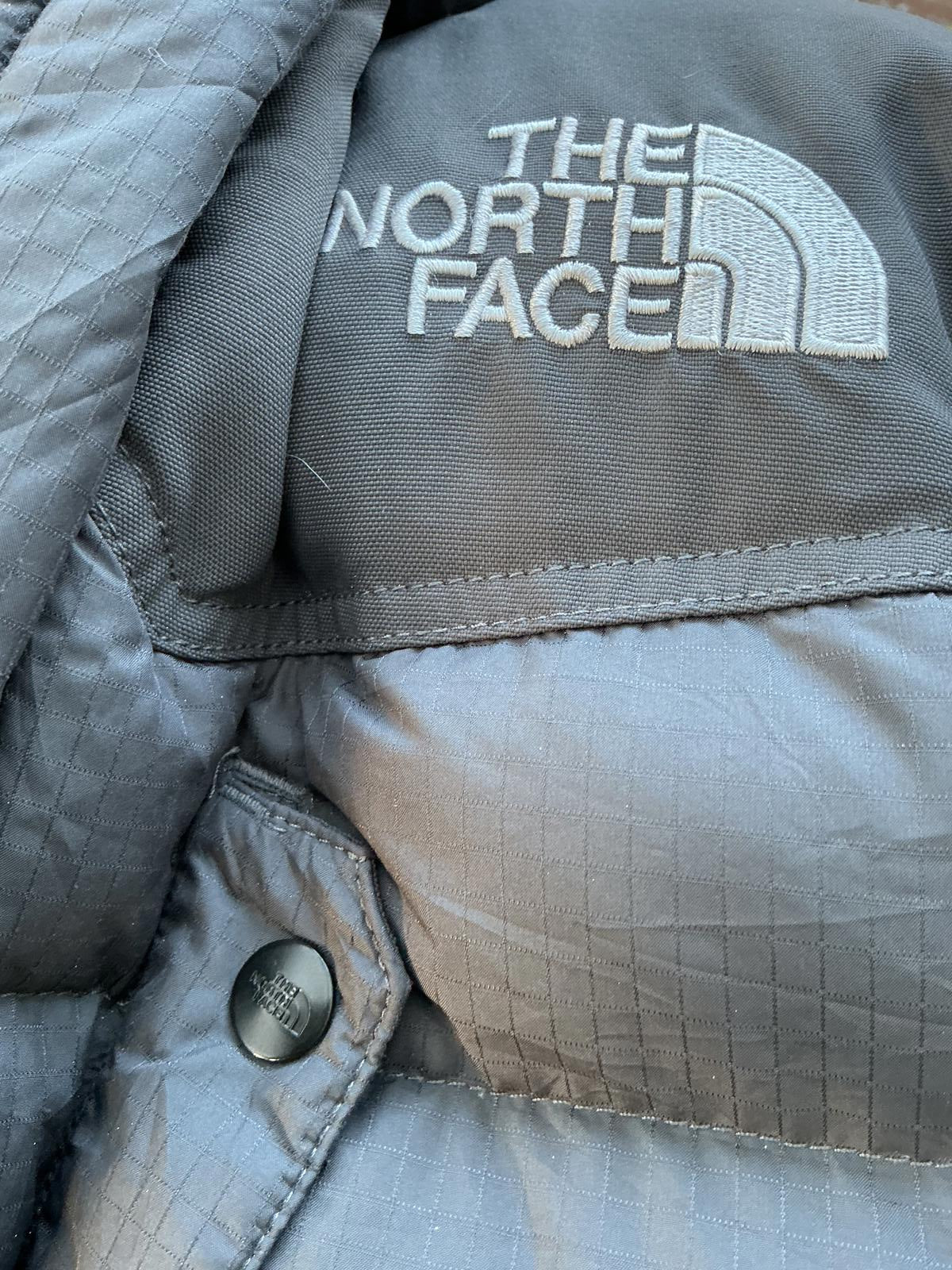 The North Face Men's Grey Puffer 800pro Jacket with Faux Fur Hood