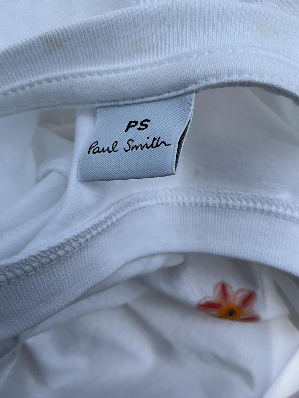 Paul Smith White Floral Print T-Shirt Size S Perfect Casual Top