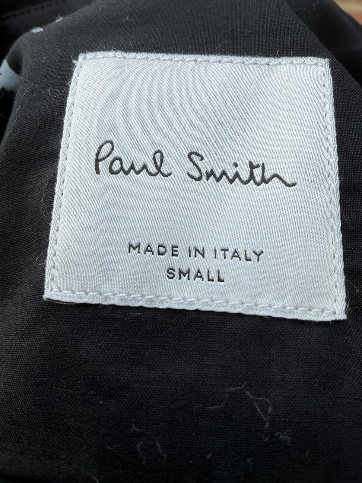 Paul Smith Black Short Sleeve Shirt with Palm Tree Print Size Small