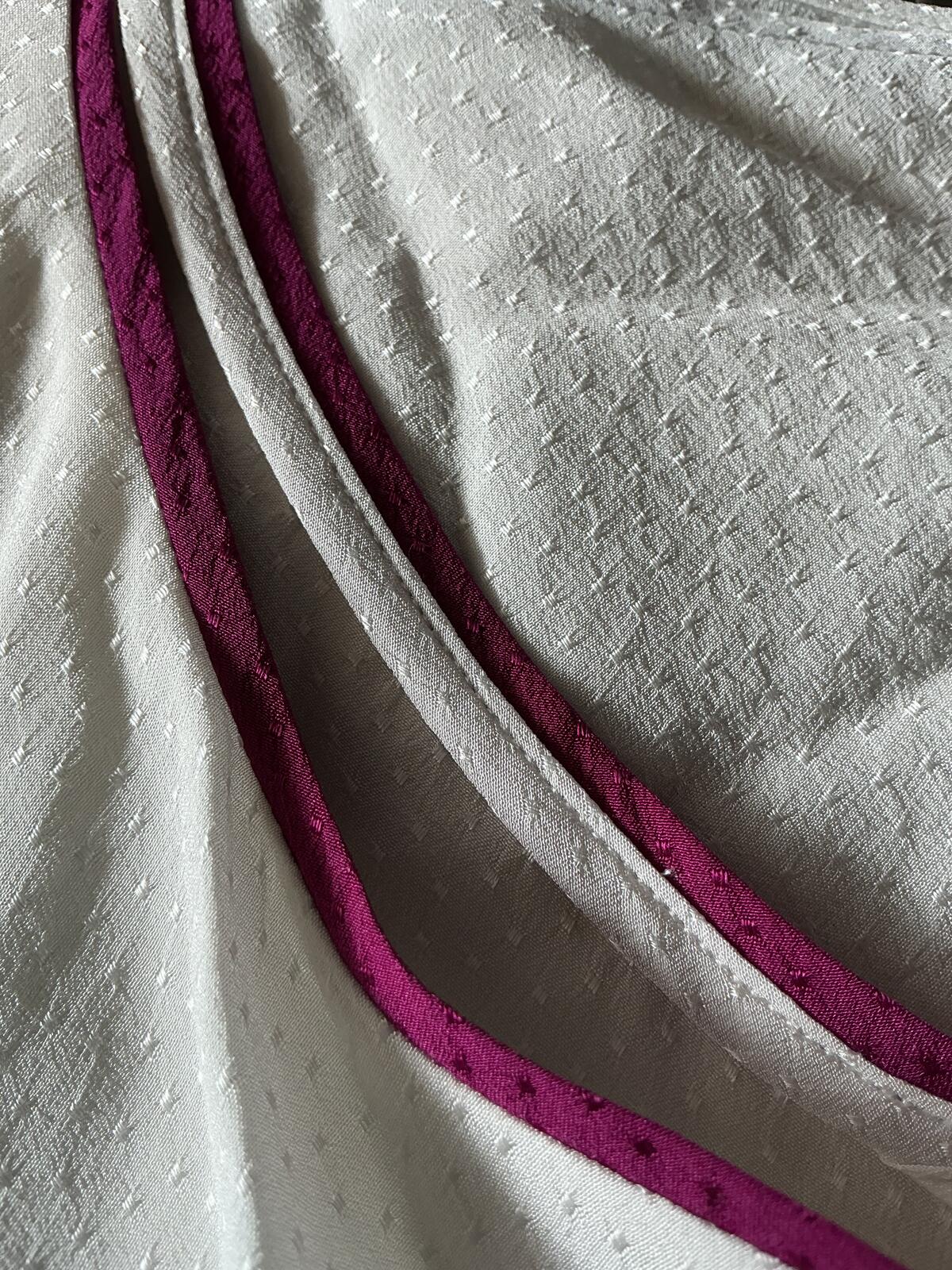Silk Paul Smith Cream Sleeveless Top with Purple Trim Size 14