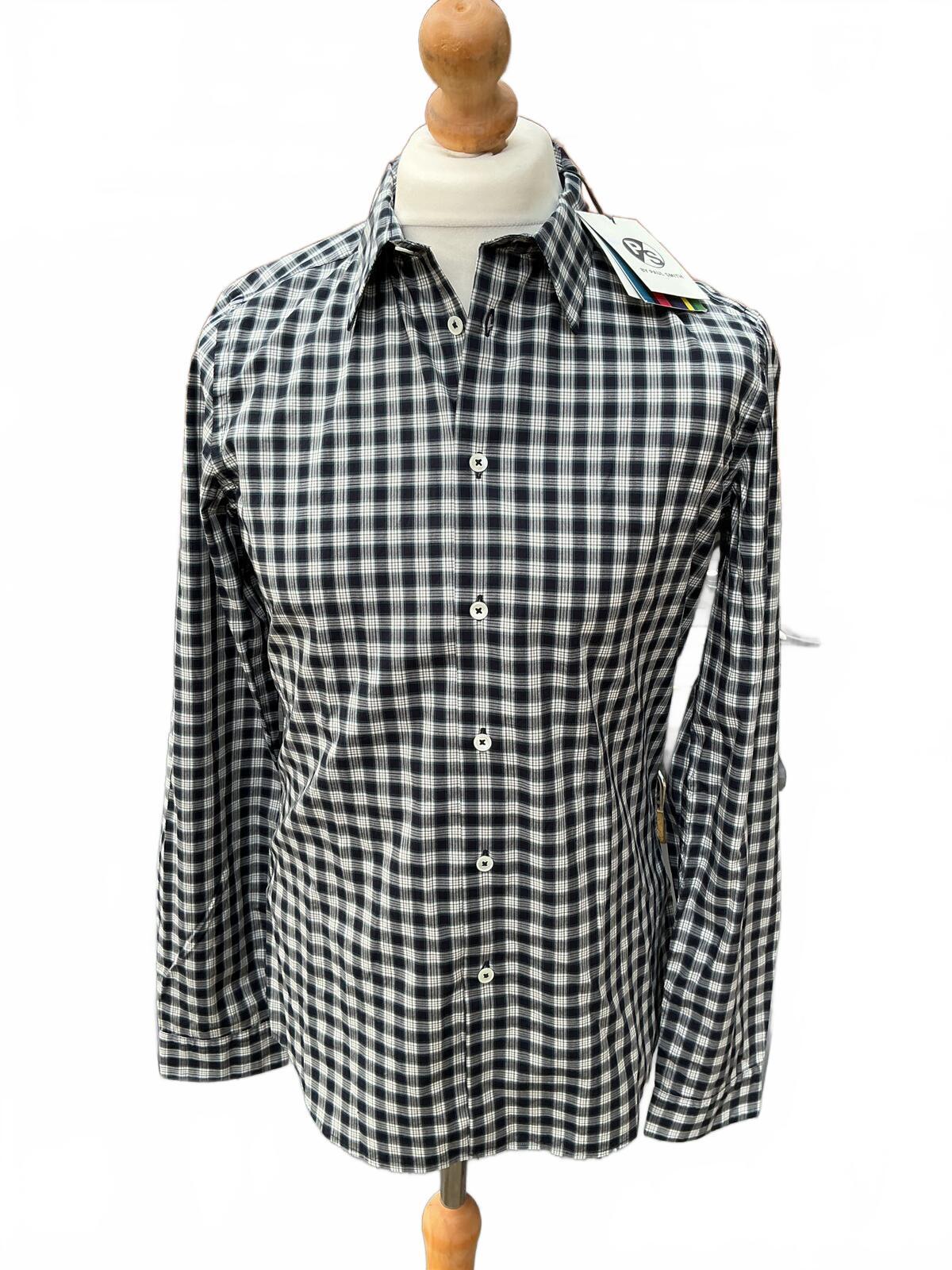 Paul Smith Regular M Black and White Check Long Sleeve Shirt