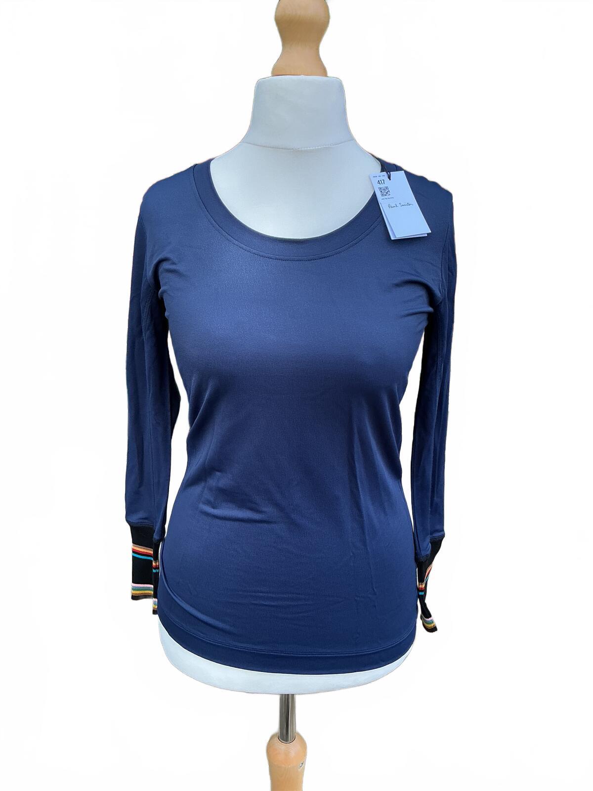 Paul Smith Navy Blue Long Sleeve Top Size Small