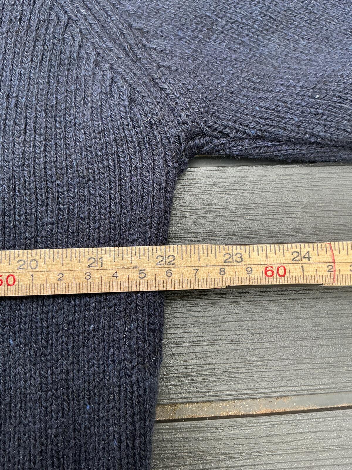 Schott Navy Blue Wool Jumper Size Regular xl with High Neck and Buttons