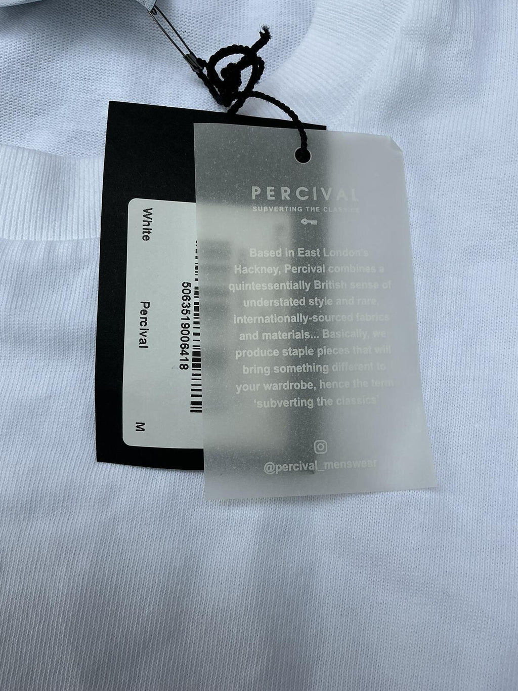 Percival White Classic Crew Neck T-Shirt Size M Casual Basic Wear