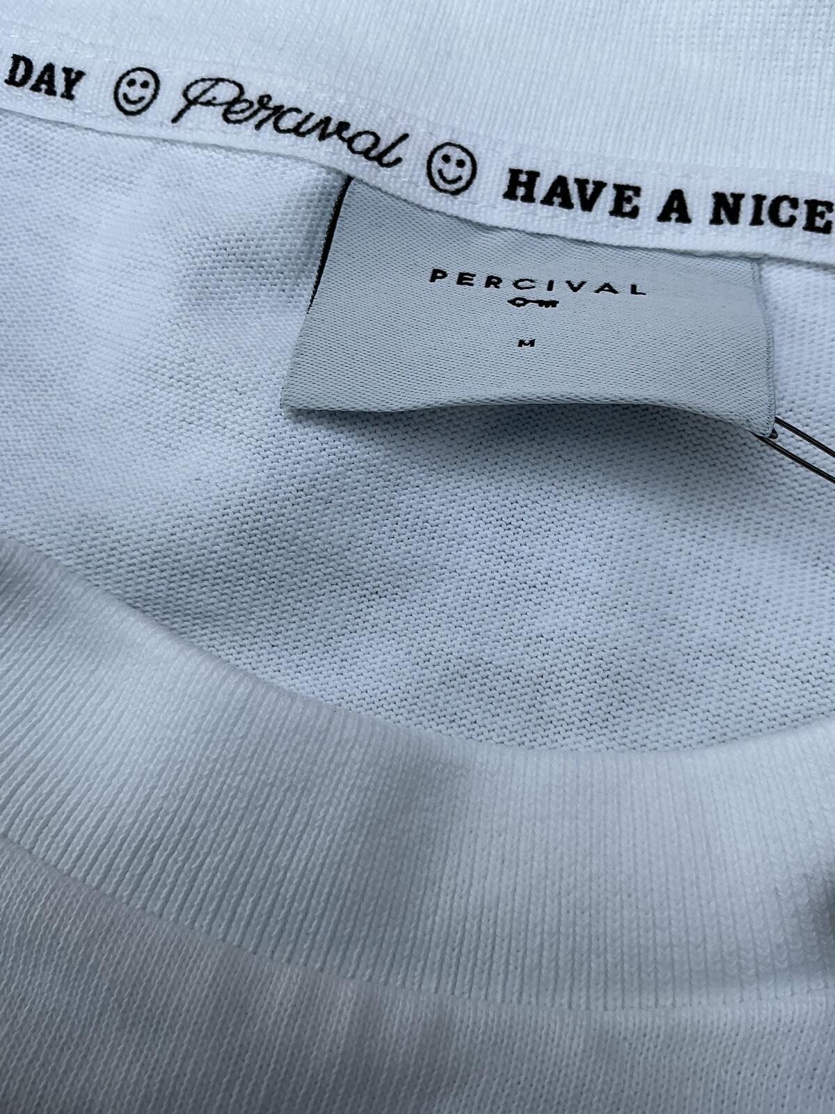Percival White Classic Crew Neck T-Shirt Size M Casual Basic Wear