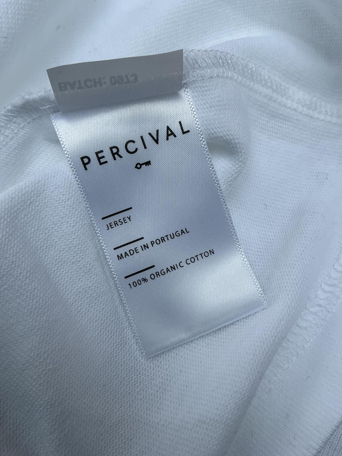 Percival White Classic Crew Neck T-Shirt Size M Casual Basic Wear