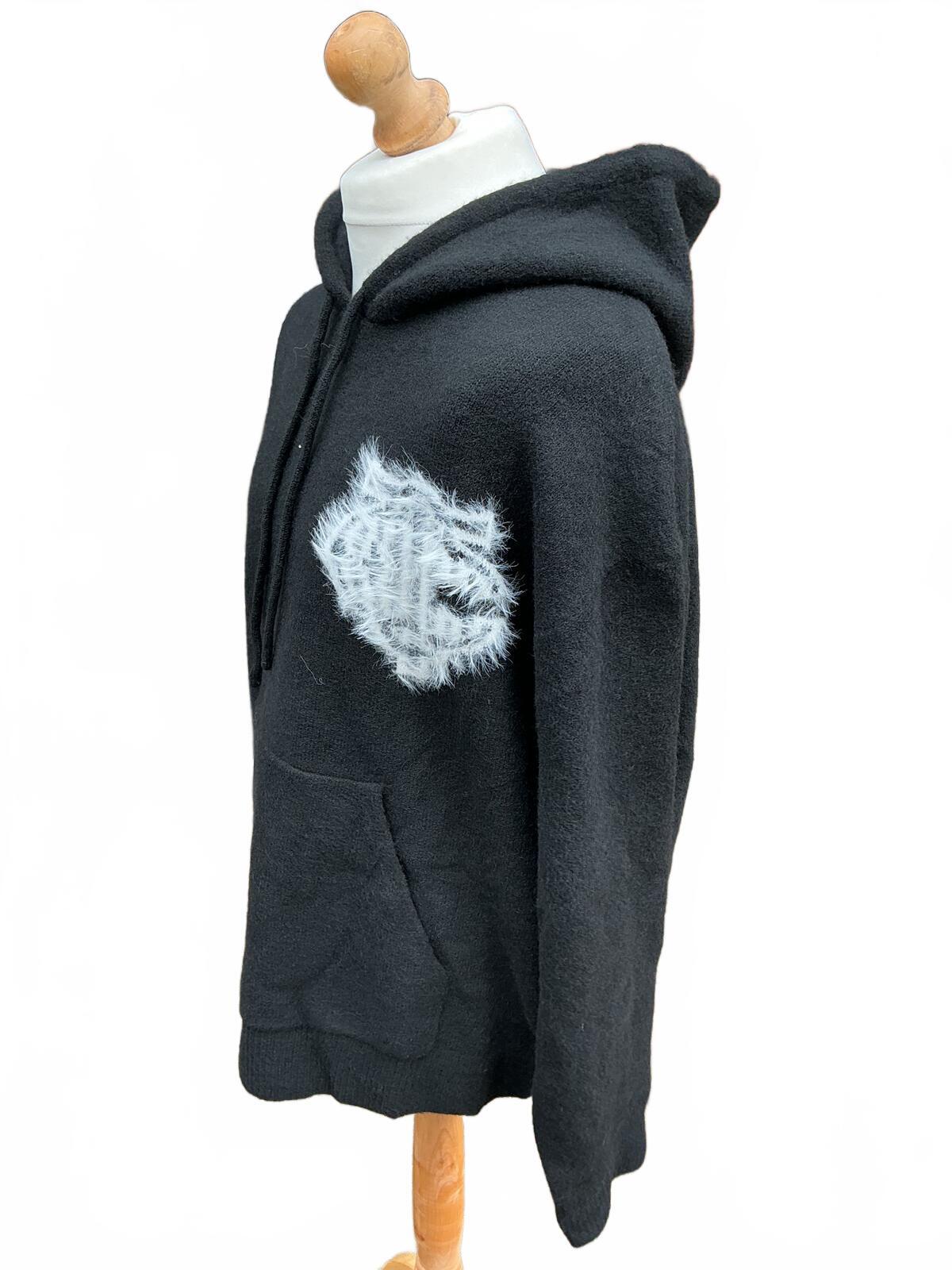 The Couture Club Ladies Black Hooded Pullover Sweater Oversized Style Size Xxl