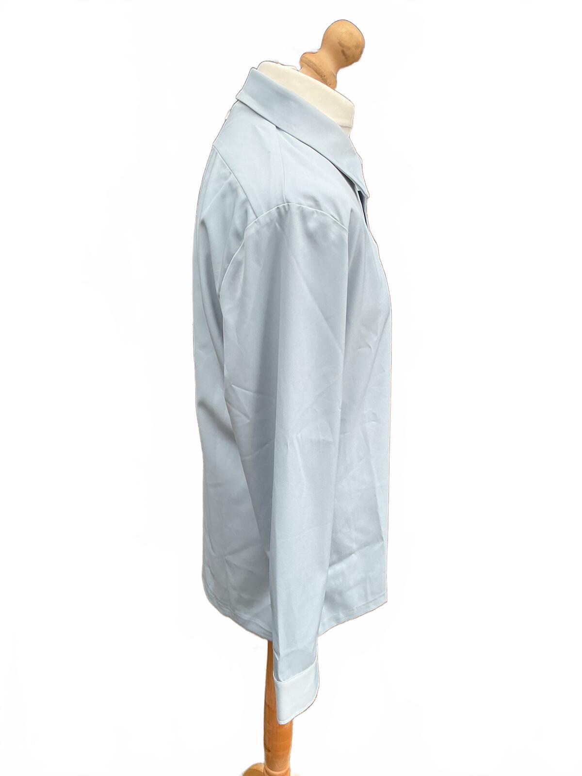 Maniere De Voir Light Blue Long Sleeve Shirt Size Xxl Classic Collar Button Up