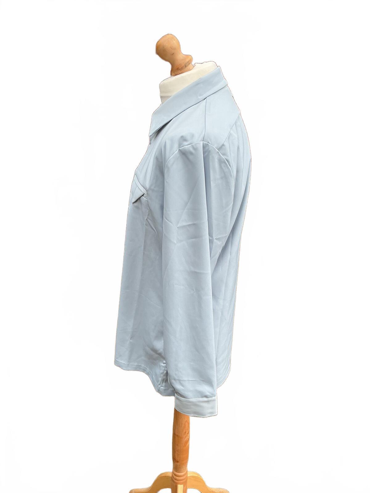Maniere De Voir Light Blue Long Sleeve Shirt Size Xxl Classic Collar Button Up