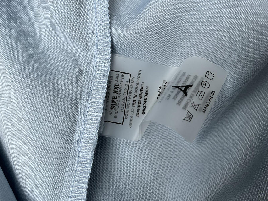 Maniere De Voir Light Blue Long Sleeve Shirt Size Xxl Classic Collar Button Up