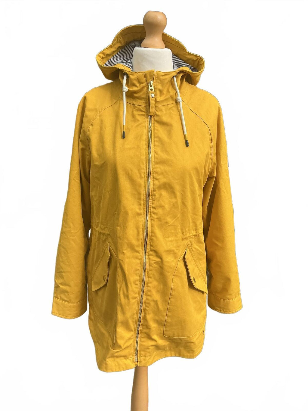 Joules Yellow Hooded Waterproof Coat Jacket Size 12 Casual Outerwear