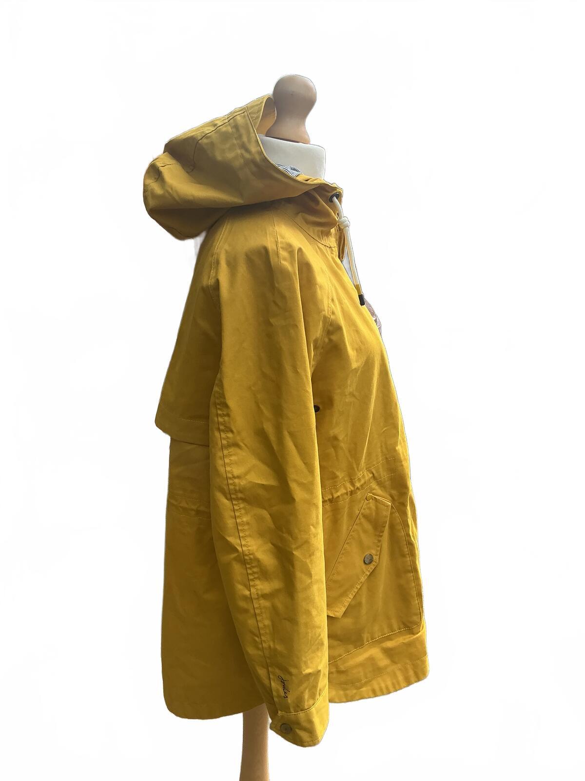 Joules Yellow Hooded Waterproof Coat Jacket Size 12 Casual Outerwear