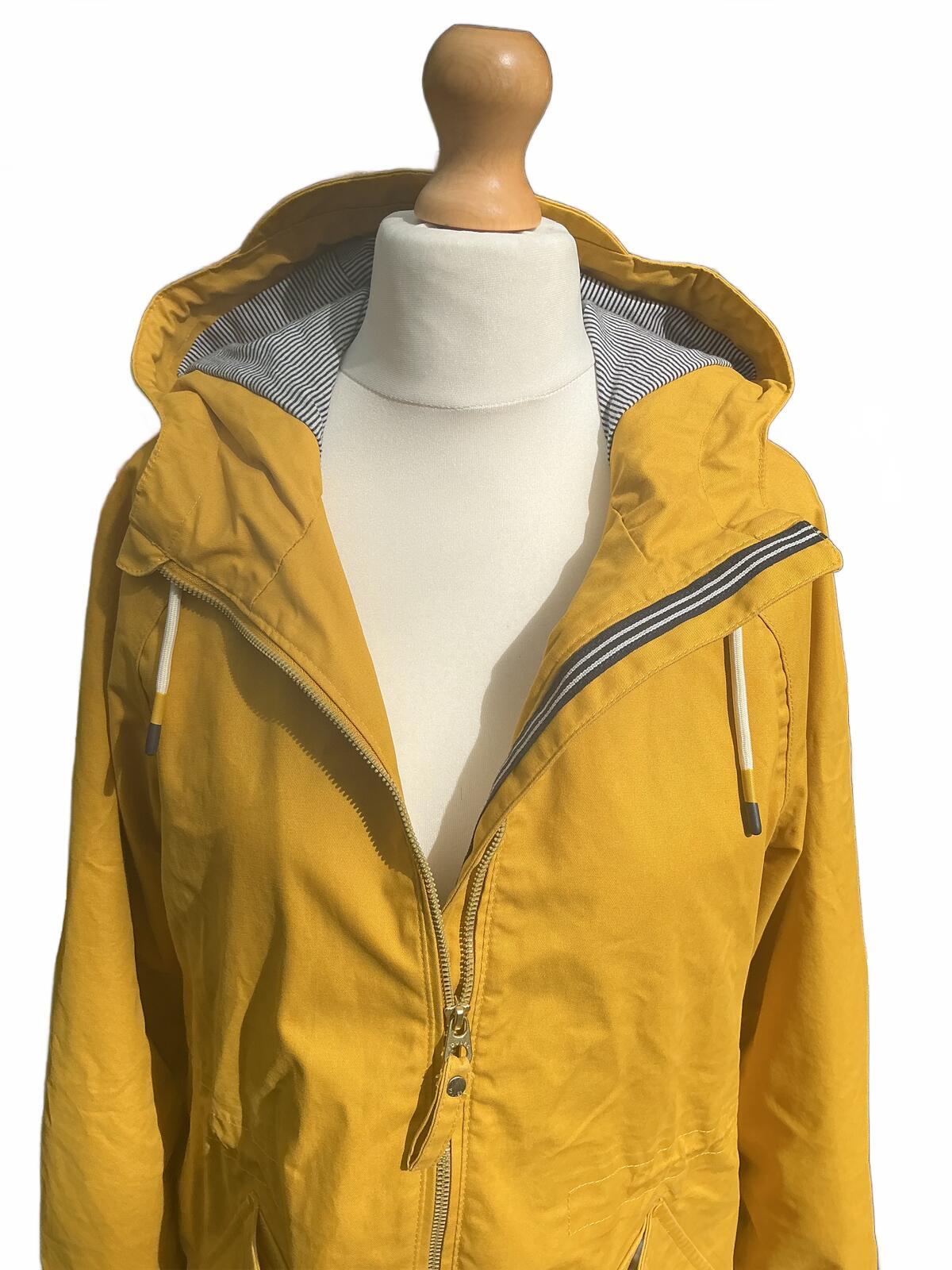 Joules Yellow Hooded Waterproof Coat Jacket Size 12 Casual Outerwear