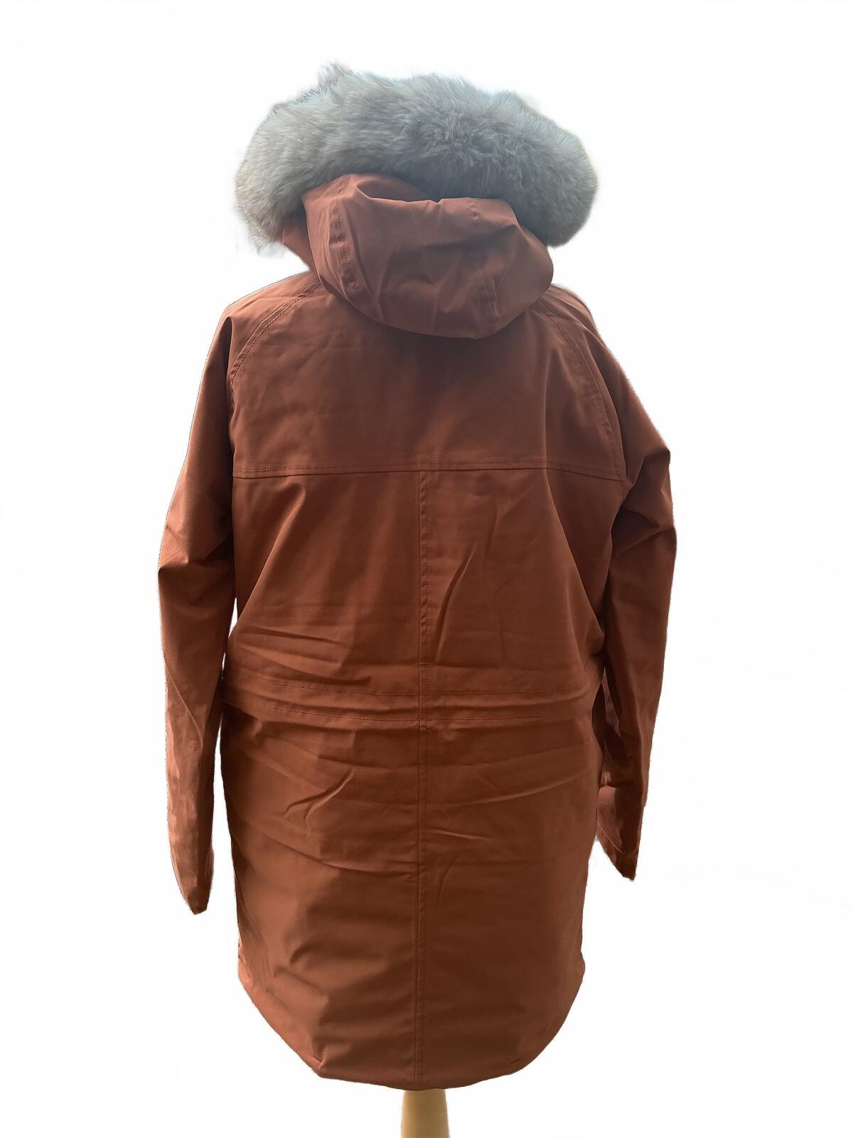 Craghoppers Waterproof Orange Parka Coat with Faux Fur Hood Size 12 *New*