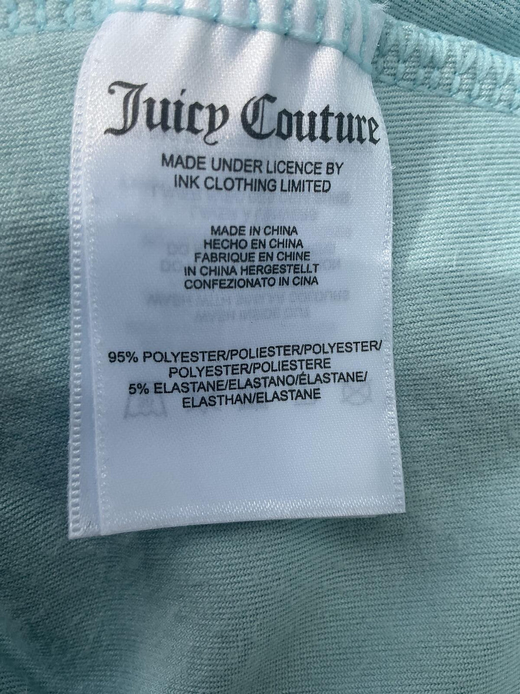 Juicy Couture Light Blue Velour Zip Hoodie Sweatshirt Size Xl