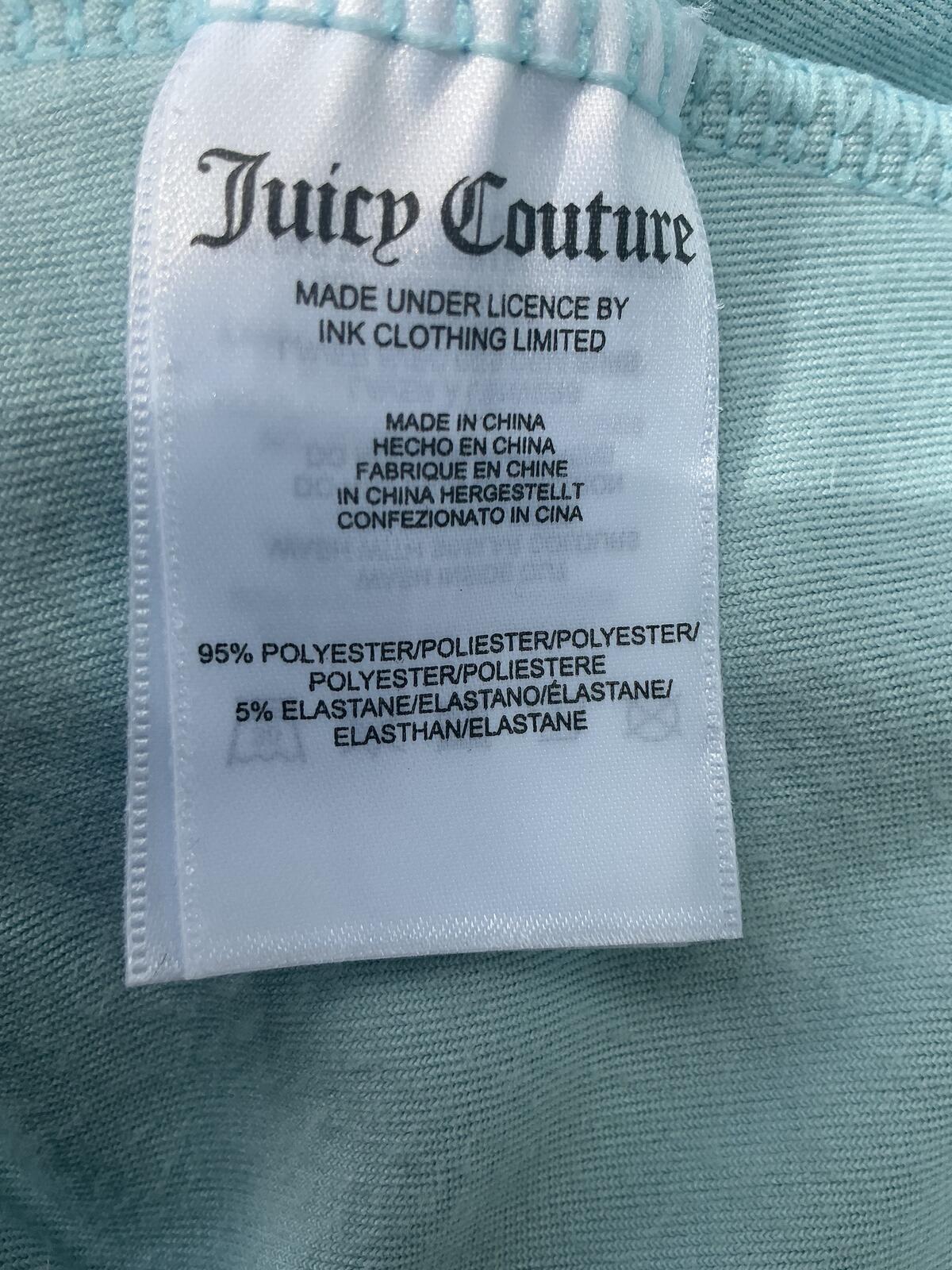Juicy Couture Light Blue Velour Zip Hoodie Sweatshirt Size Xl
