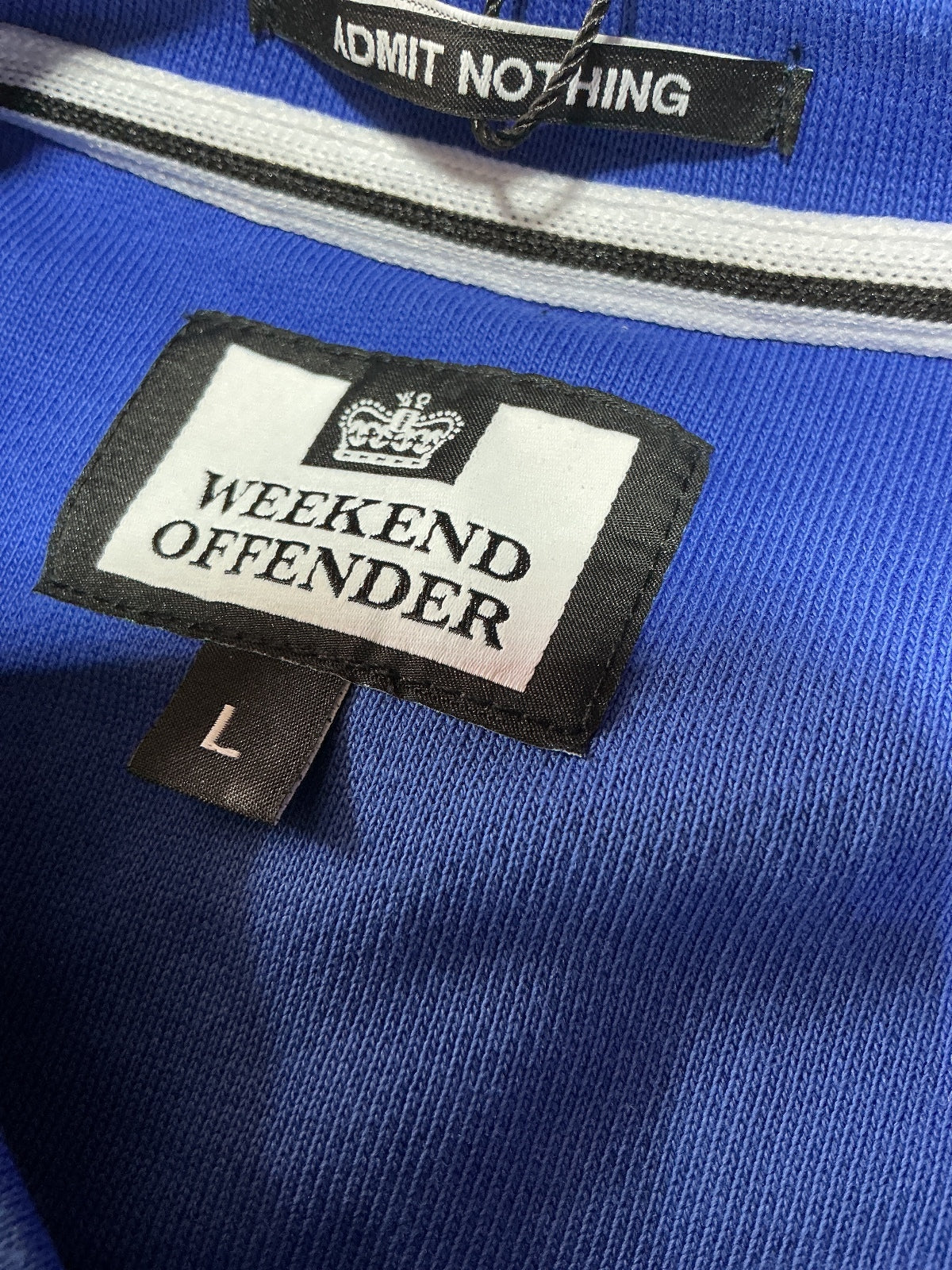 Weekend Offender Blue Long Sleeve Pullover Sweatshirt Large Casual Top