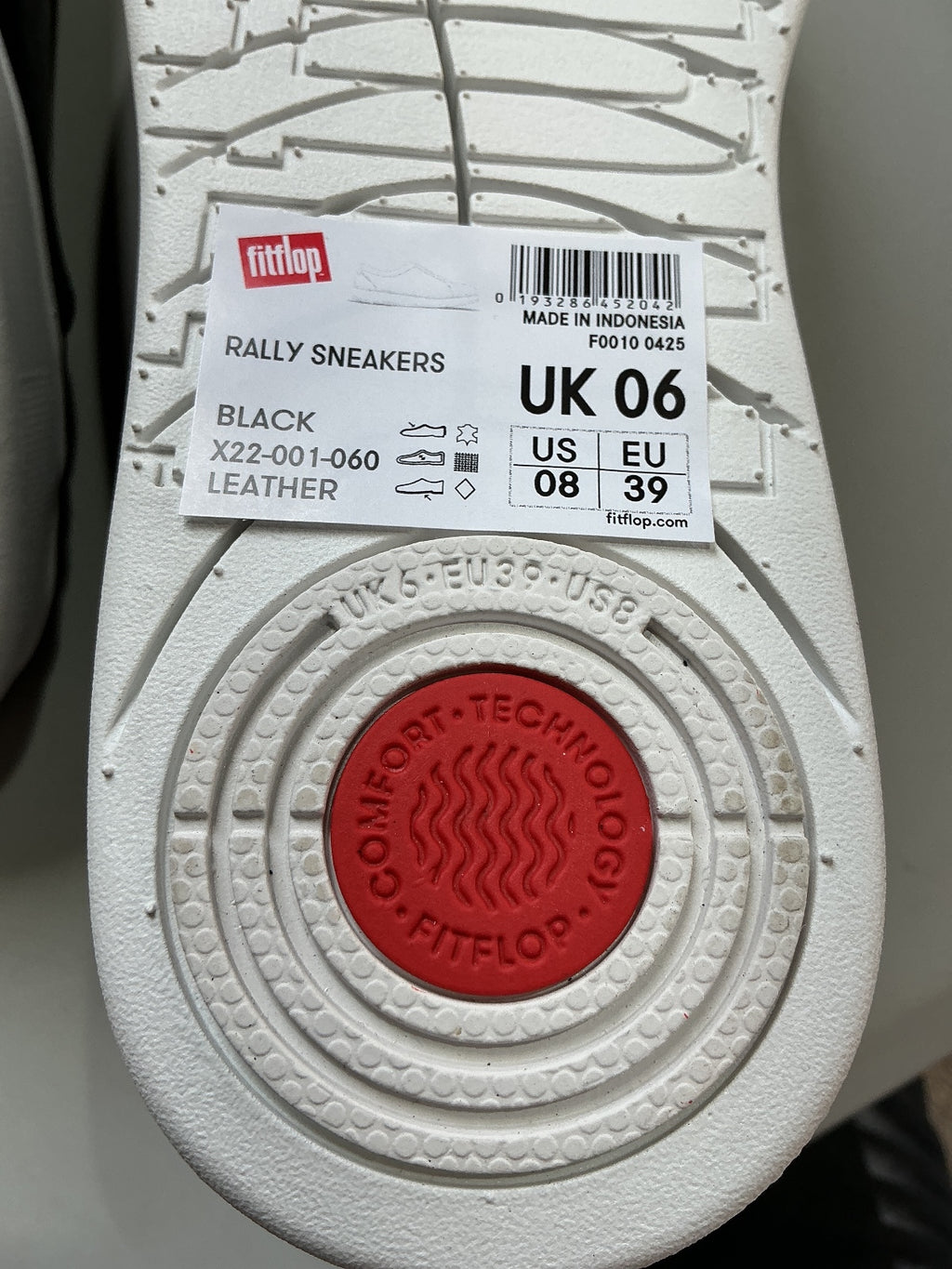 FitFlop Rally Black Leather Sneakers UK Size 6 Comfortable Casual Shoes