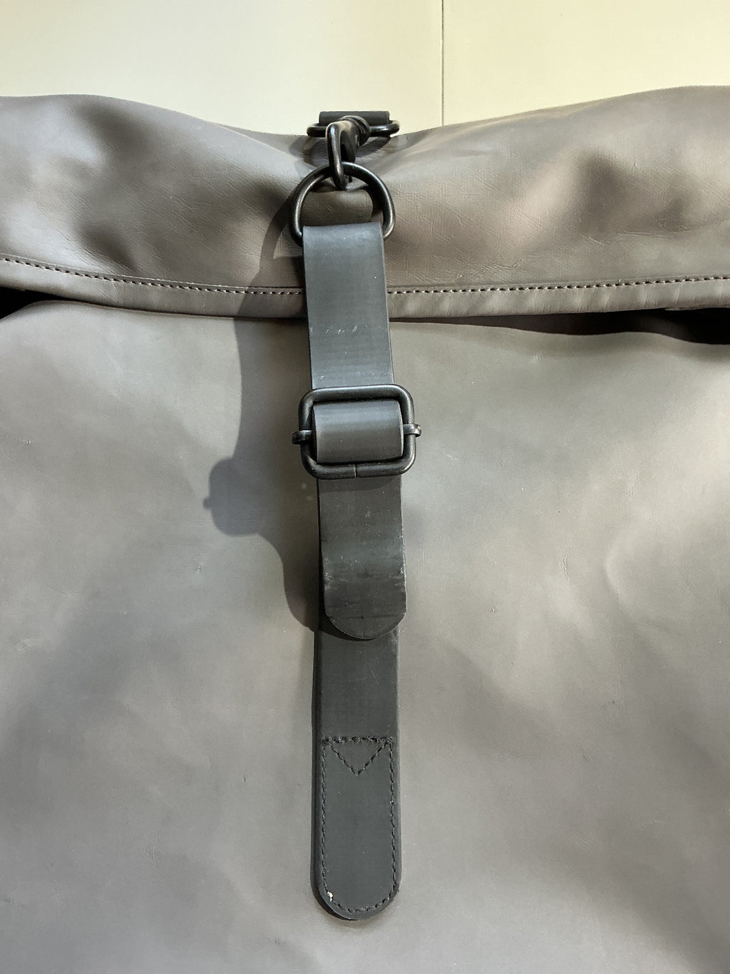 RAINS Rolltop Backpack Unisex Gray Waterproof Polyester PU Size One Size