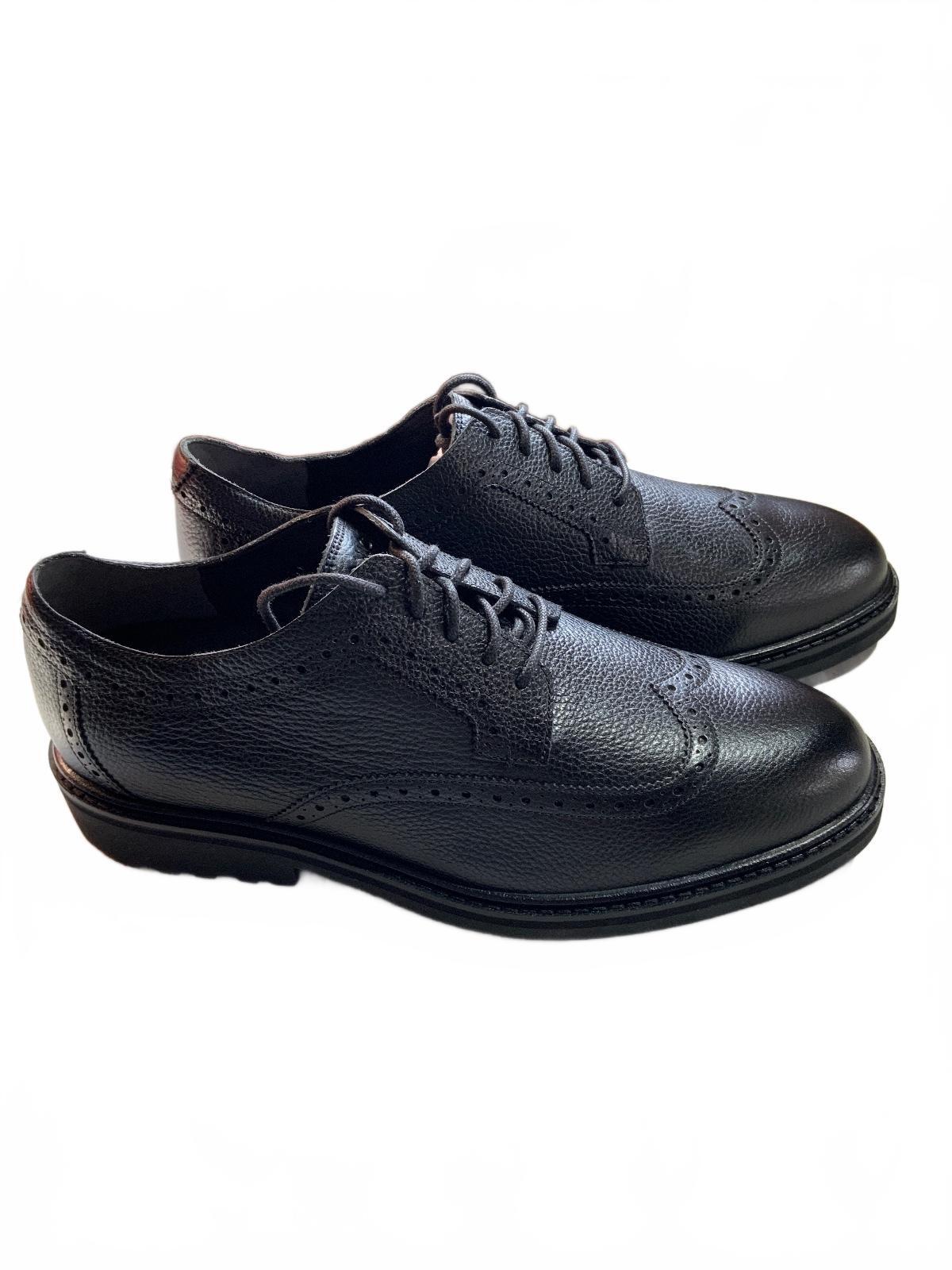 Vionic Black Leather Brogue Shoes UK Size 11.5 Classic Style Comfortable