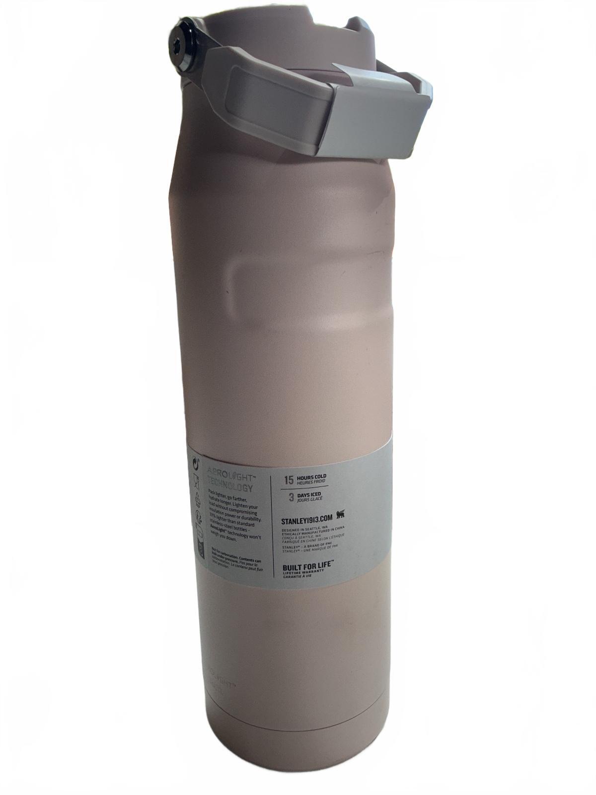Stanley Rose IceFlow Bottle 34oz / 1L - Leakproof Stainless Steel Water Bottle