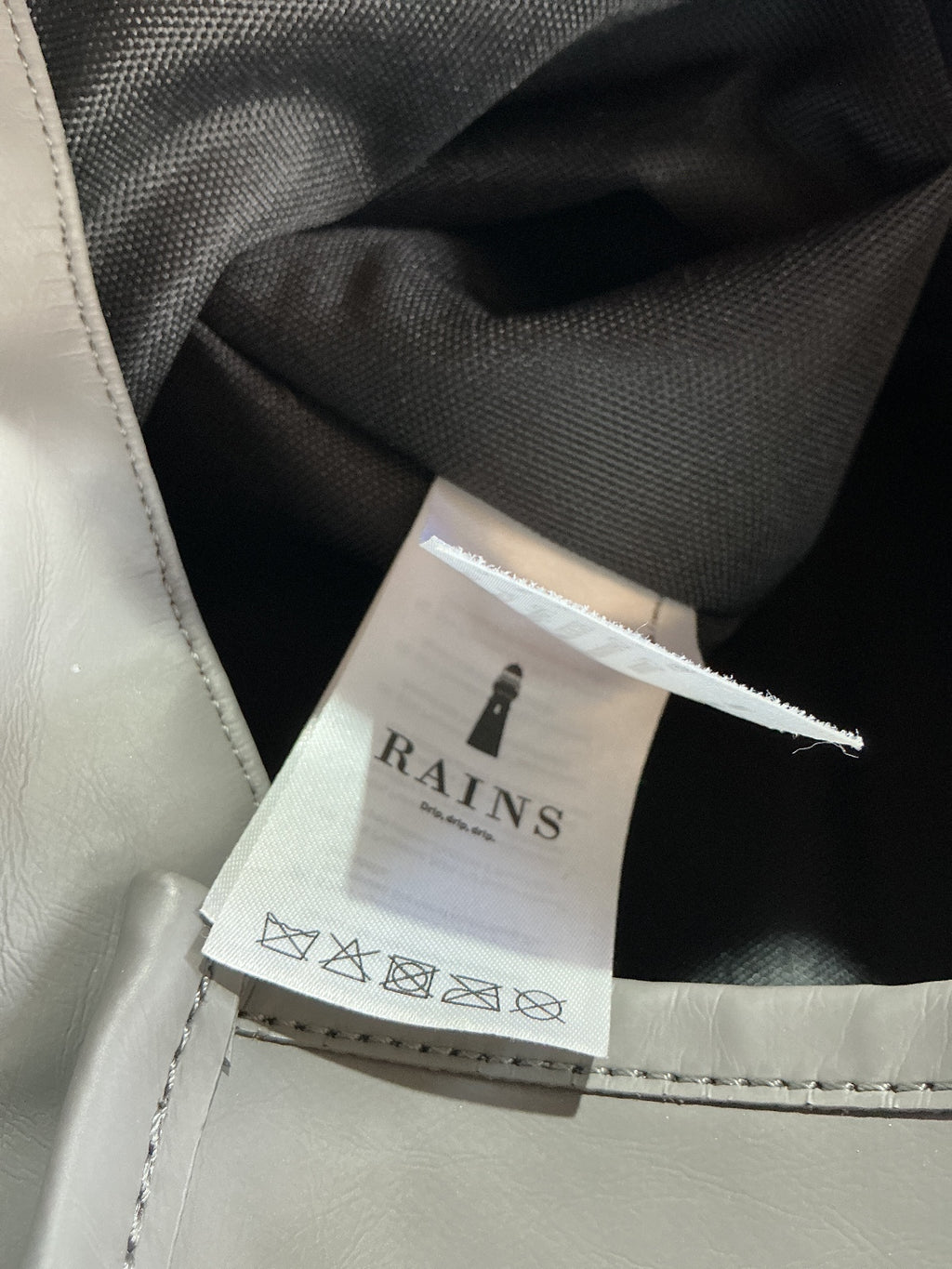 RAINS Rolltop Backpack Unisex Gray Waterproof Polyester PU Size One Size