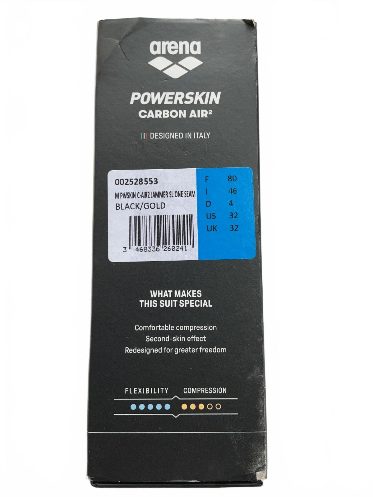 *NEW* arena Carbon Air Powerskin Men's Swim Jammer Shorts Size F/80 UK 32