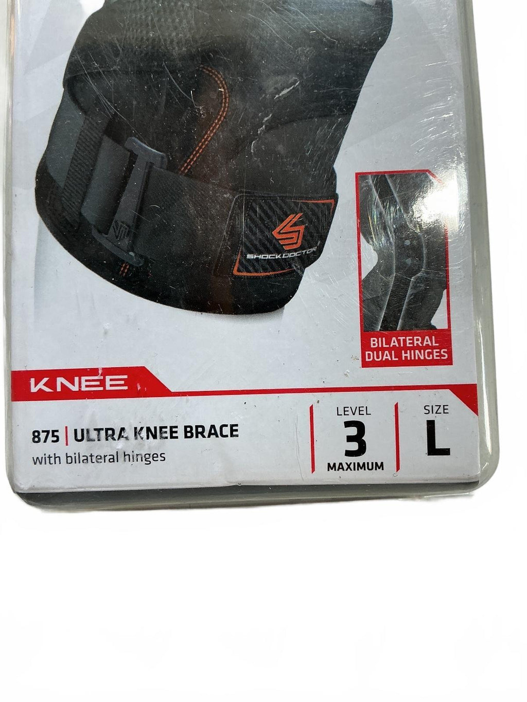 Shock Doctor Ultra Knee Brace with Bilateral Hinges Size L Black Support
