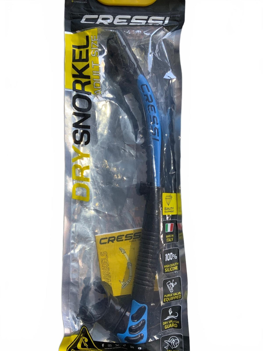 Cressi Alpha Ultra Dry Snorkel & F1 Adult Mask Black/Blue Size Adult