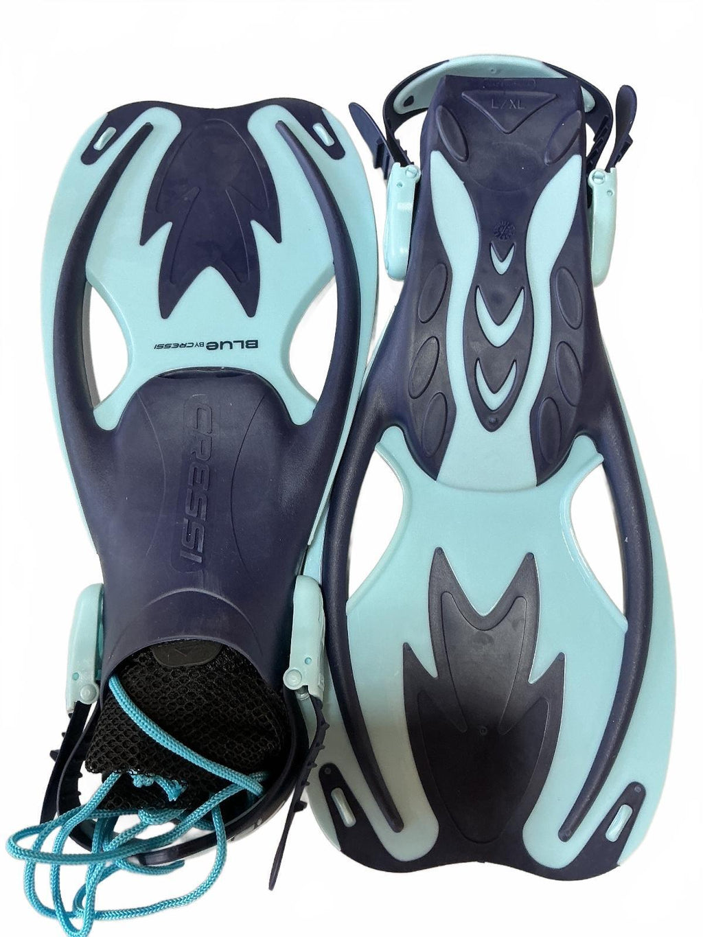 Blue Cressi Kids Snorkeling Set Size L/XL Fins Mask Snorkel Diving Gear