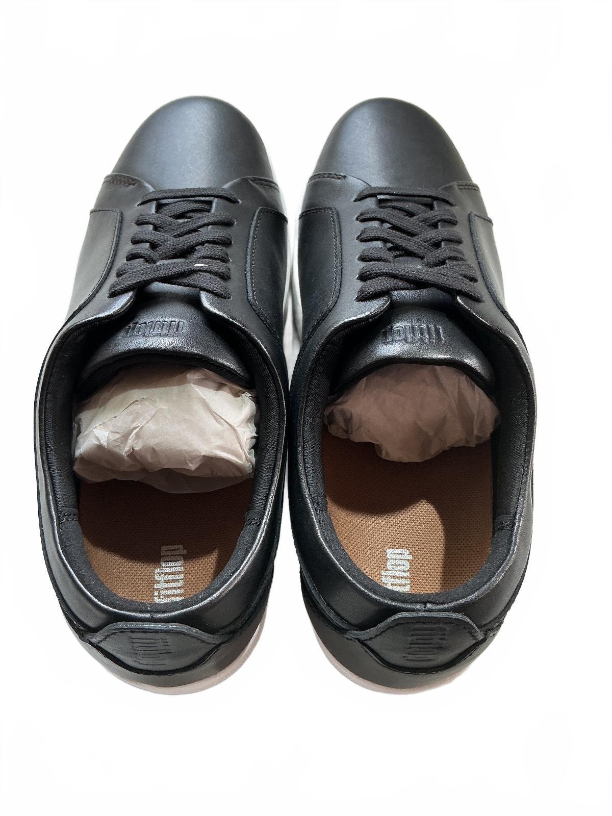 FitFlop Rally Black Leather Sneakers UK Size 6 Comfortable Casual Shoes