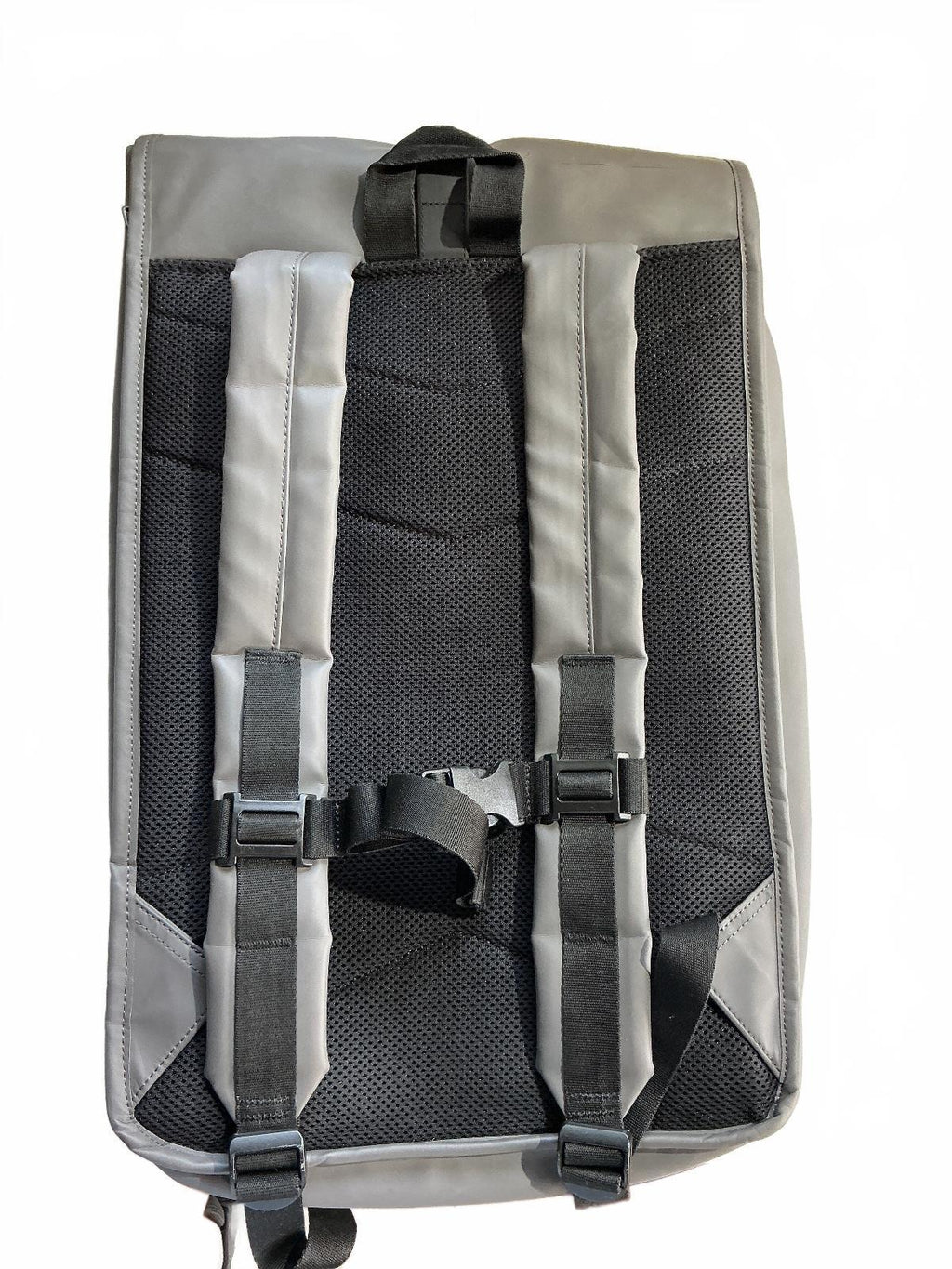 RAINS Rolltop Backpack Unisex Gray Waterproof Polyester PU Size One Size