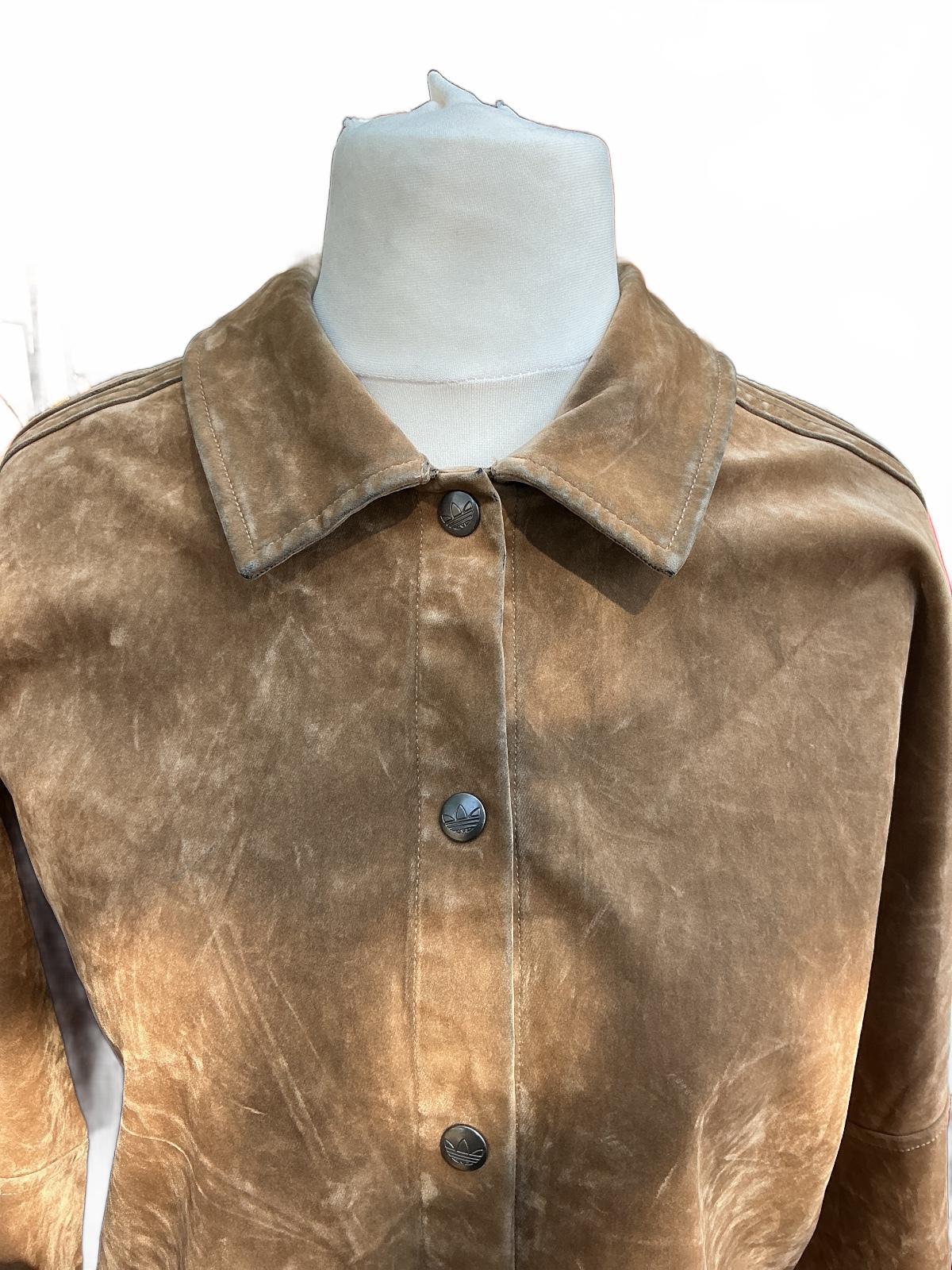Adidas Brown Suede Jacket Size Large Stylish and Comfortable