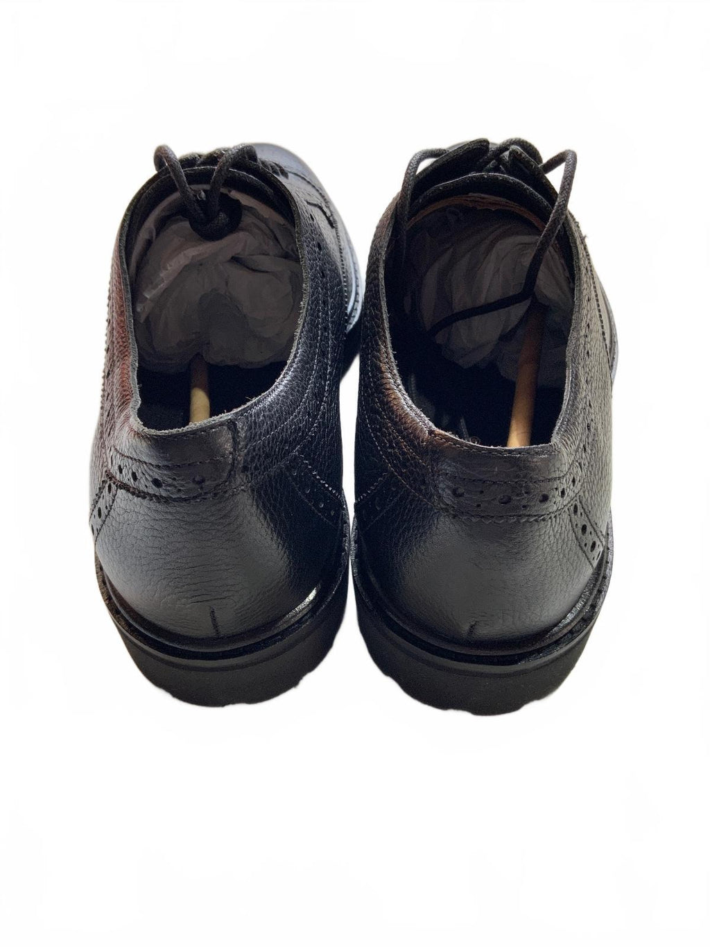 Vionic Black Leather Brogue Shoes UK Size 11.5 Classic Style Comfortable