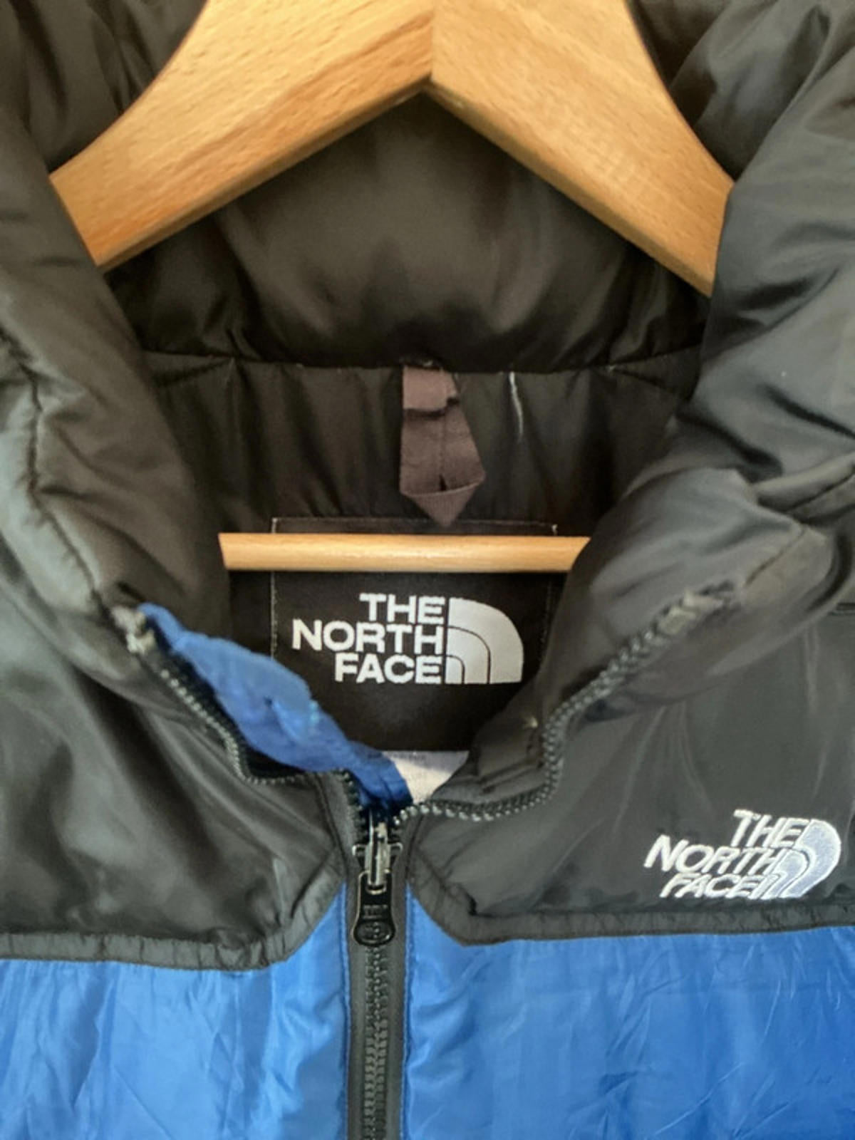 The North Face Men's Blue and Black Down Puffer Jacket