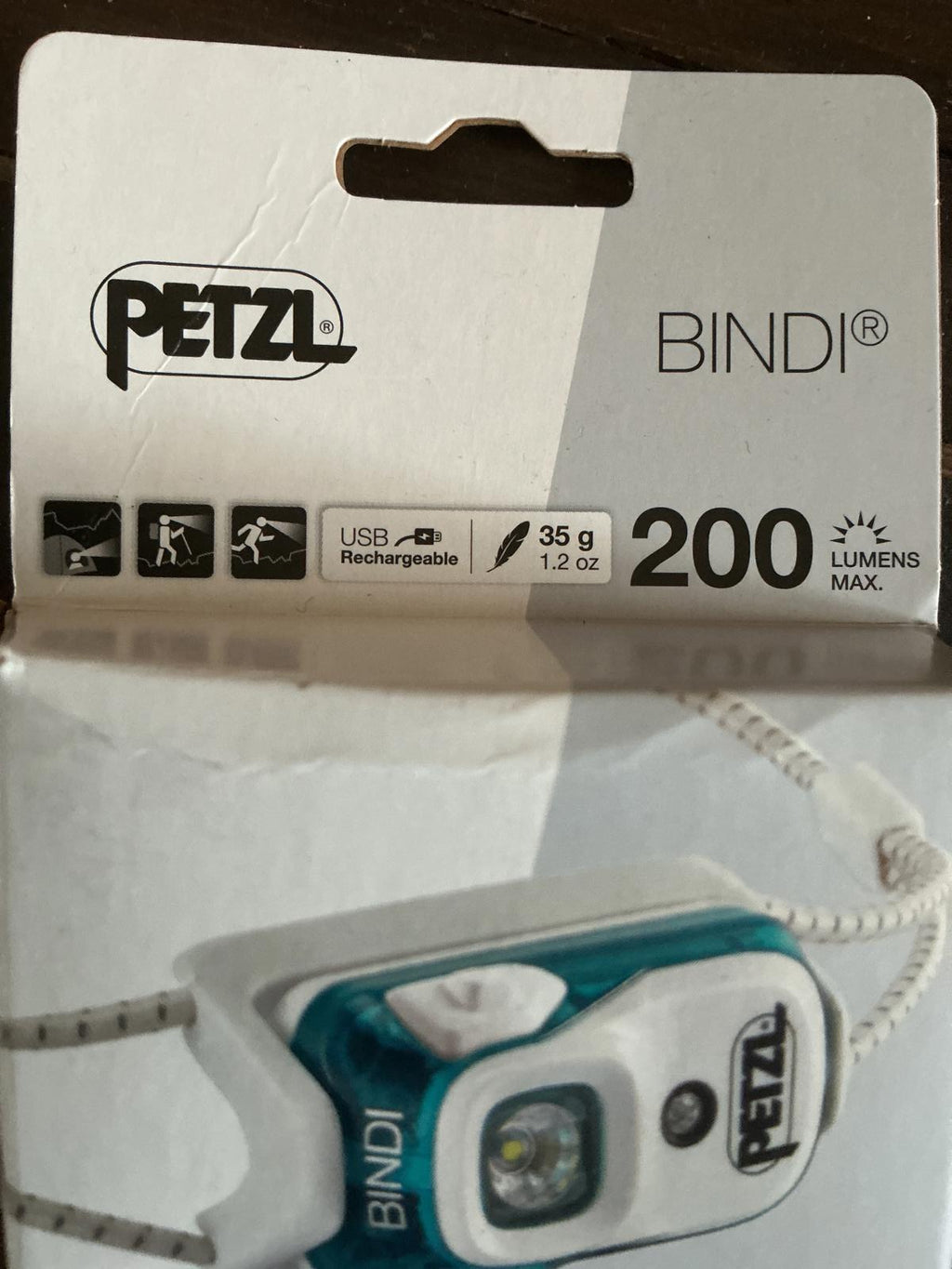 Petzl Bindi USB Rechargeable Headlamp - 200 Lumens, Lightweight 35g