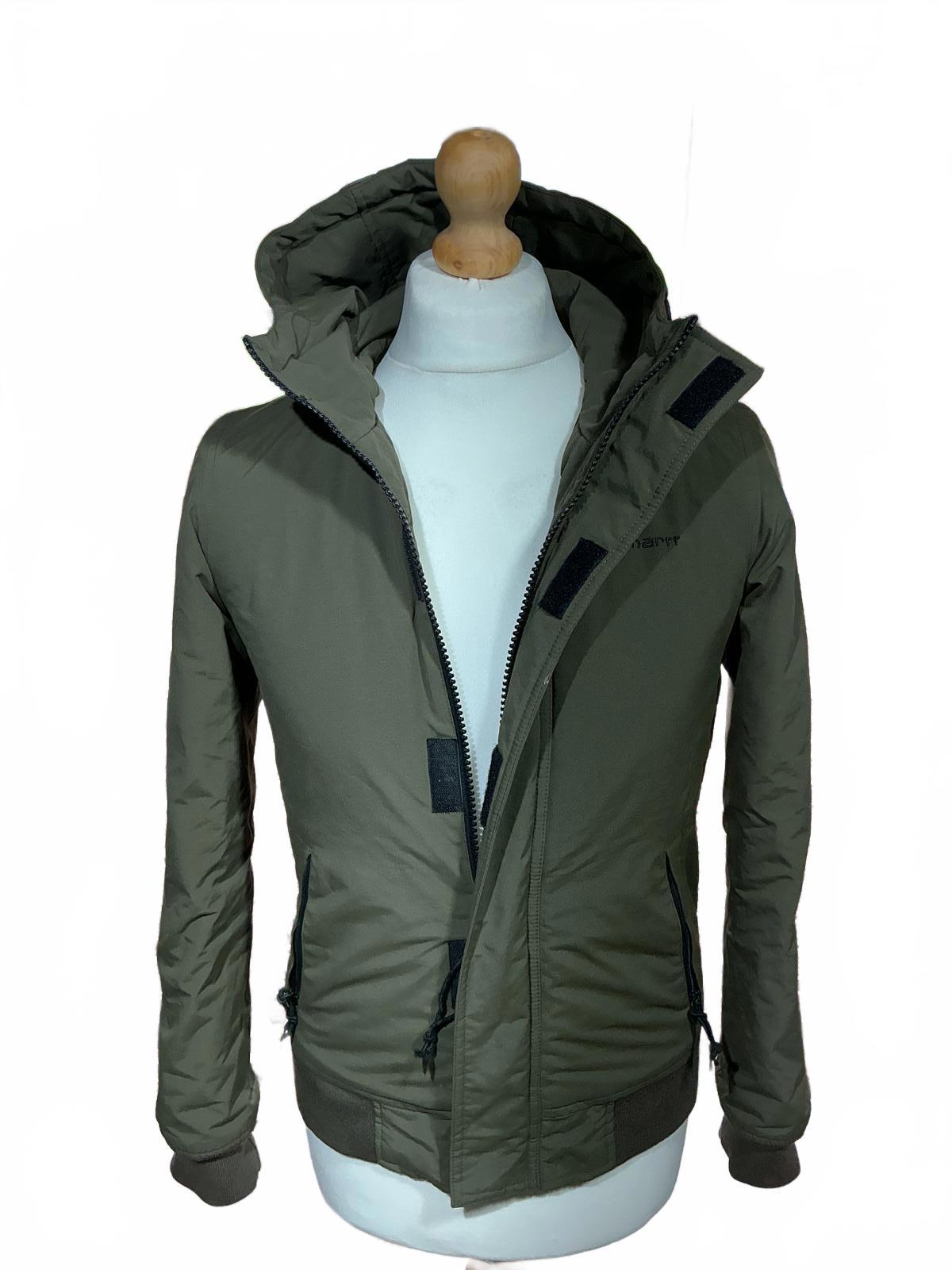 Carhartt Men's Olive Green Hooded Bomber Jacket