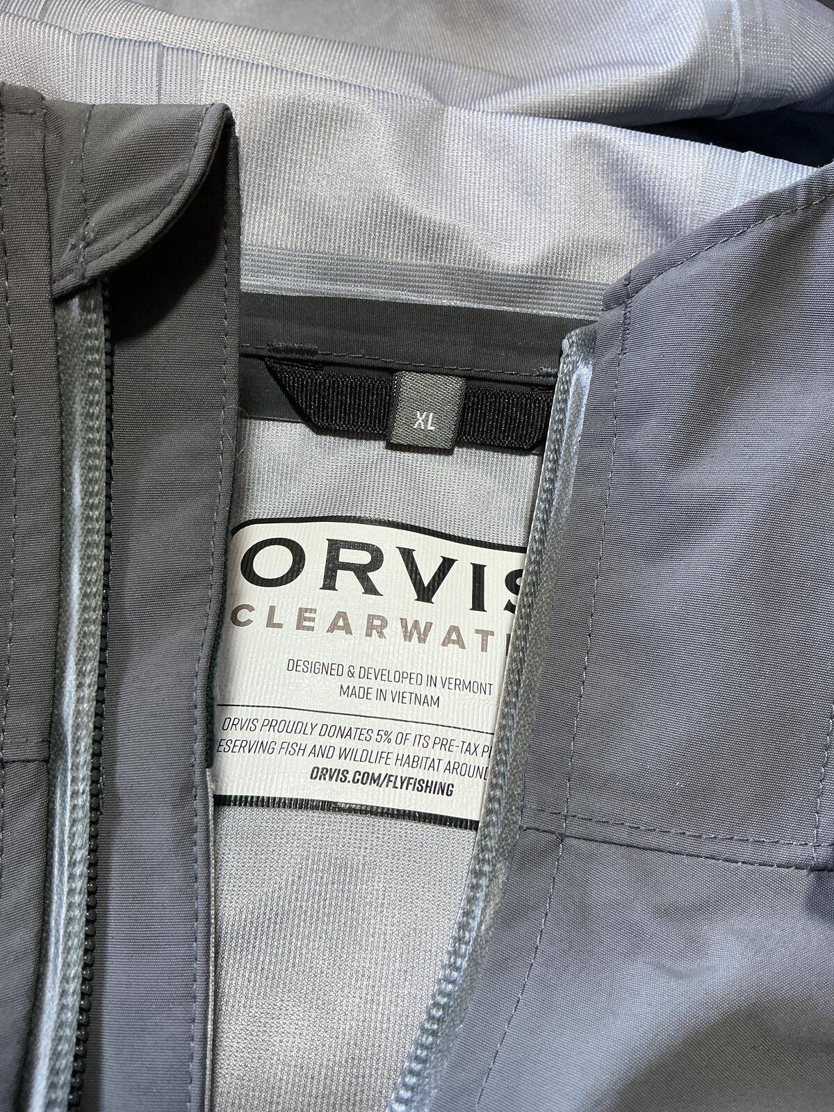 Orvis Clearwater Men's Waterproof Windproof Breathable Hooded Jacket Size XL