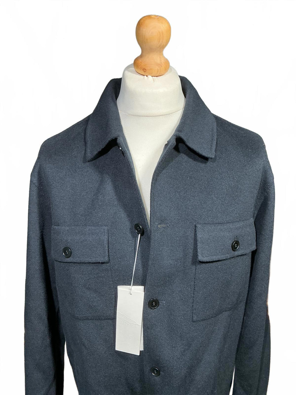 Men's Arket Navy Utility Jacket with Button Closures