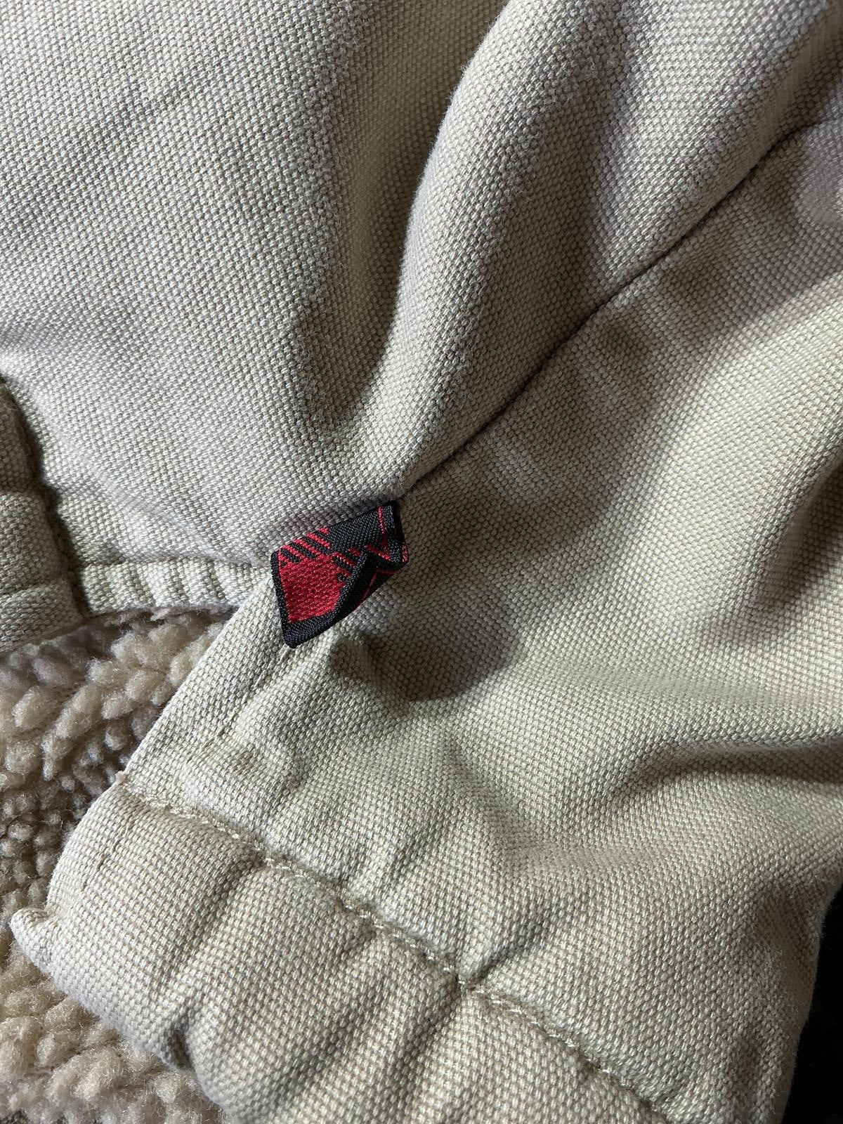 Woolrich Men's Large Beige Cotton Button-Up Sherpa Lined Shacket