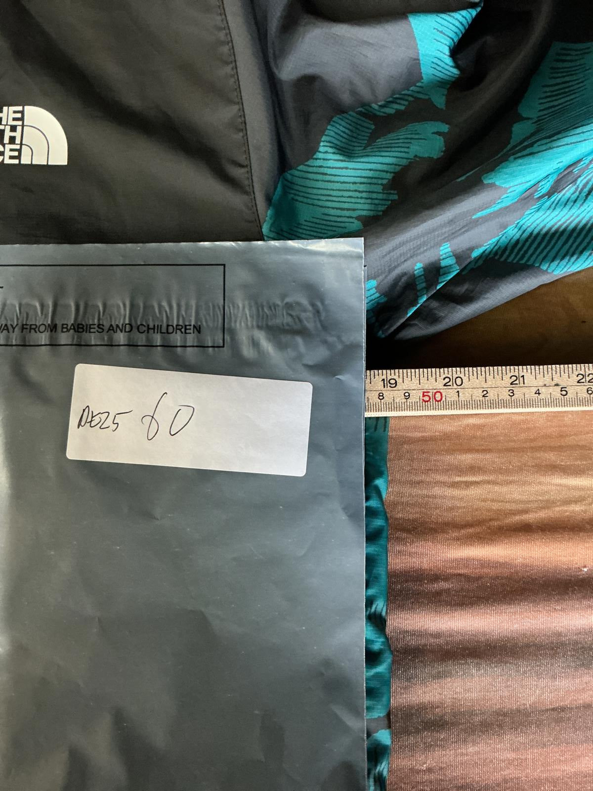 The North Face Men's Windbreaker Jacket 30 year edit Black and Teal Camouflage
